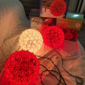 Christmas 100 Lights Balls Lot 3 Pieces